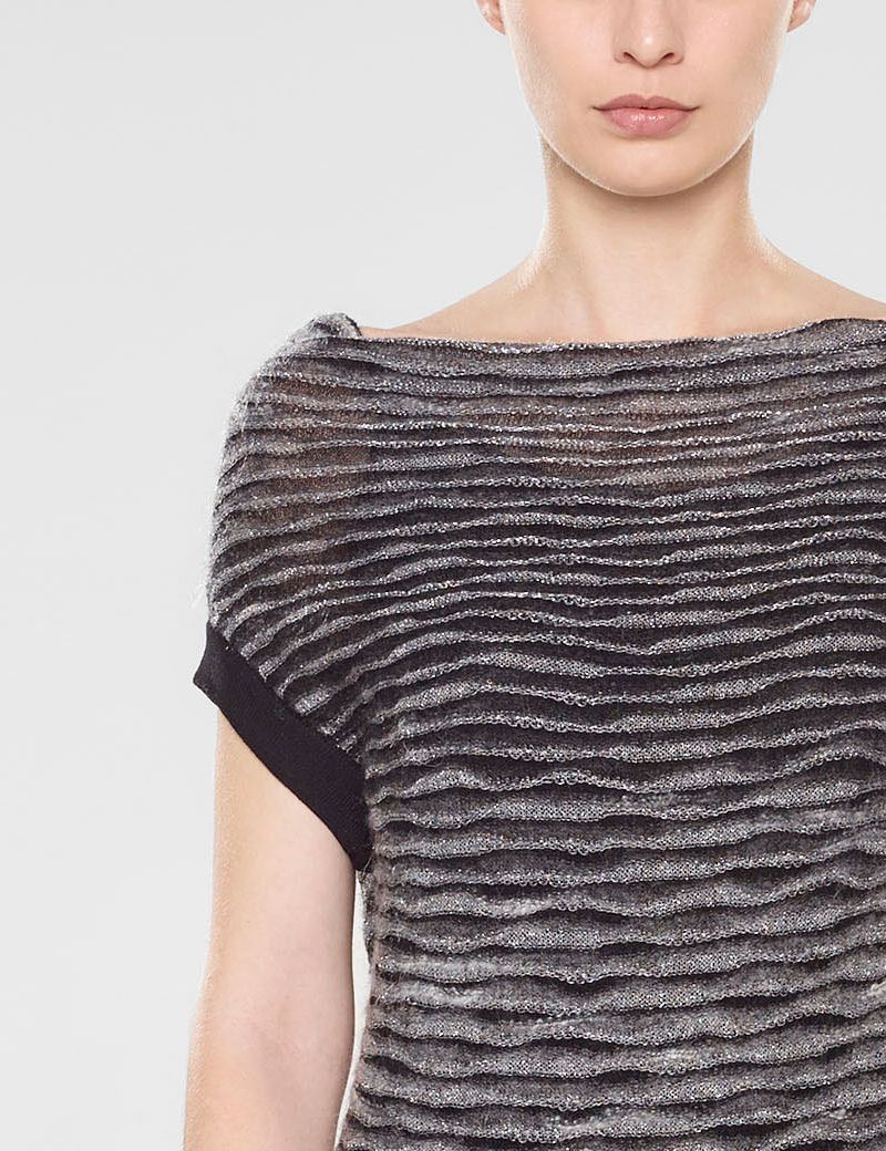 Sarah Pacini Ärmelloser sweater mit schalkragen