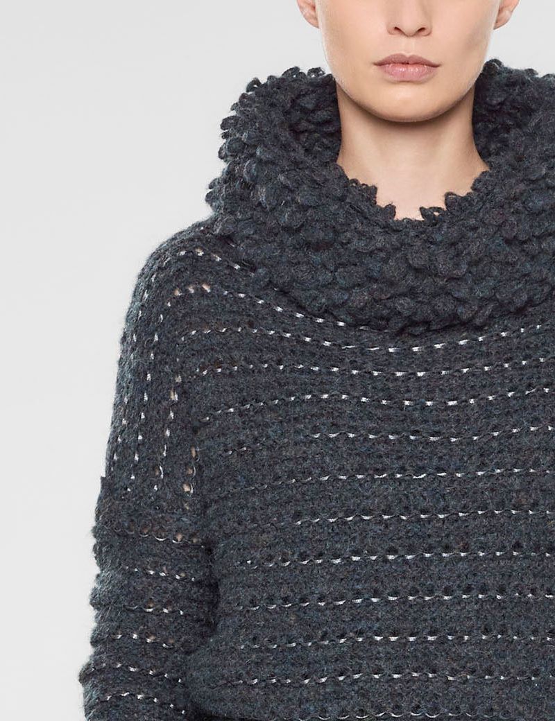 Sarah Pacini Kurzer sweater mit trichterkragen