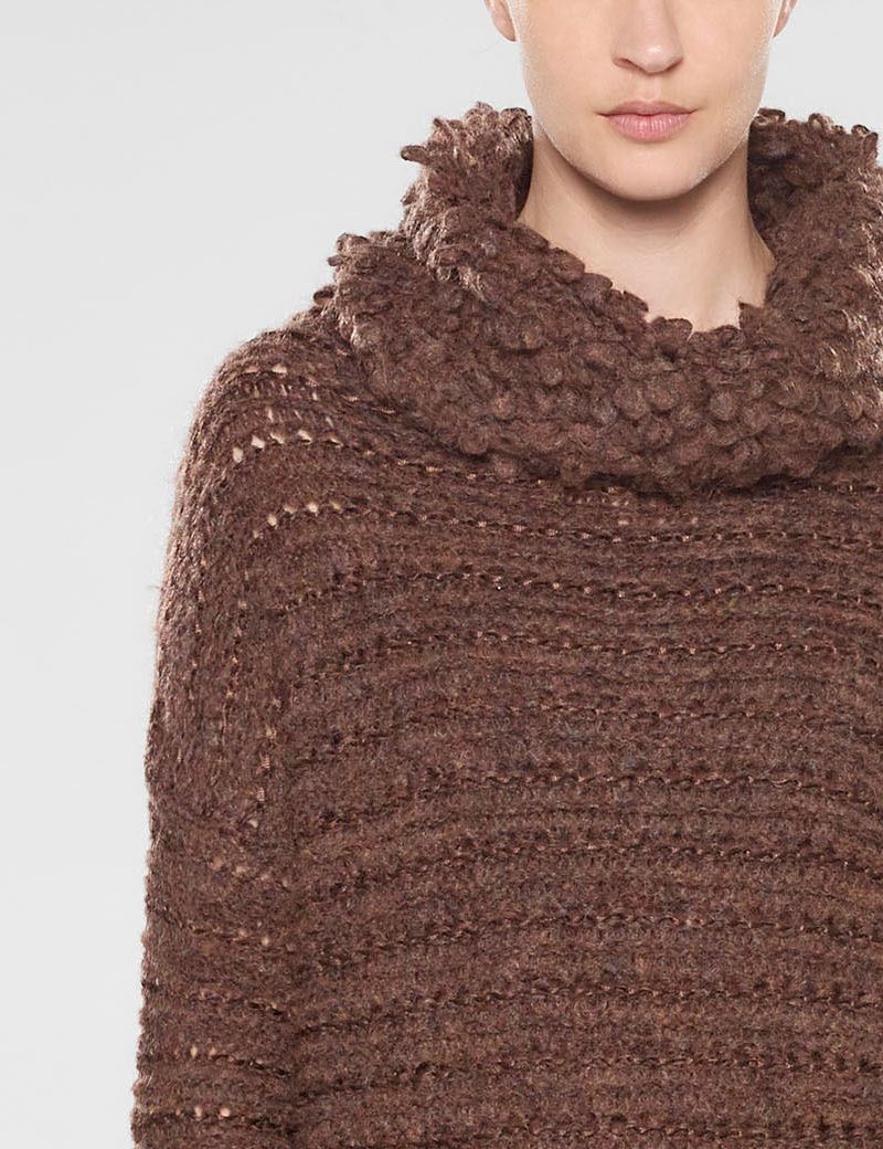 Sarah Pacini Langer sweater mit trichterkragen