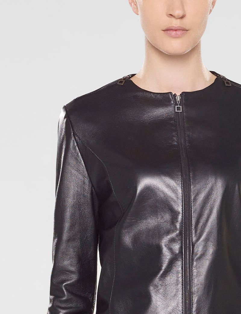 Sarah Pacini Fitted leather jacket