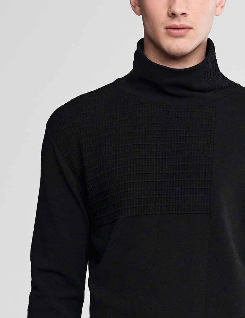 Sarah Pacini Mock neck sweater - webbed pattern