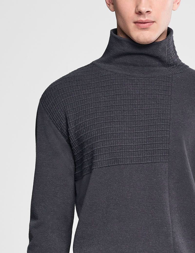 Sarah Pacini Mock neck sweater - webbed pattern