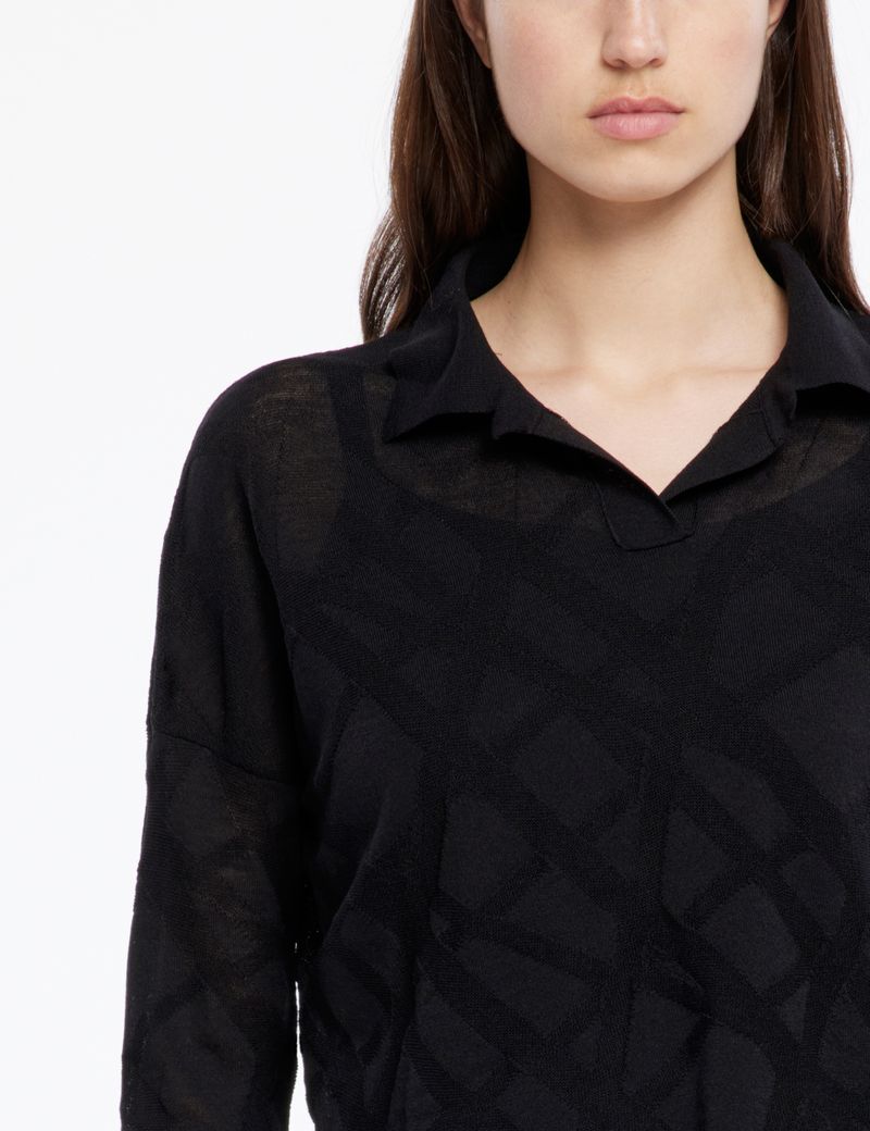 Sarah Pacini Merino sweater - crisscross pattern