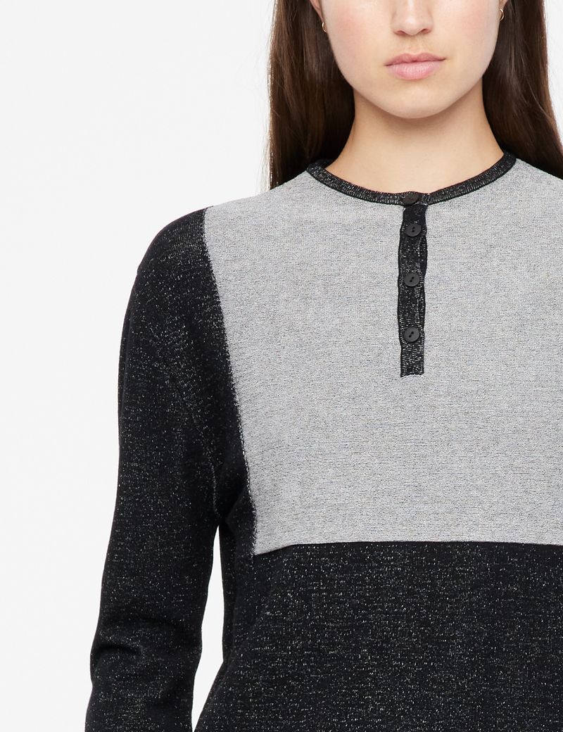 Sarah Pacini Henley sweater - speckled