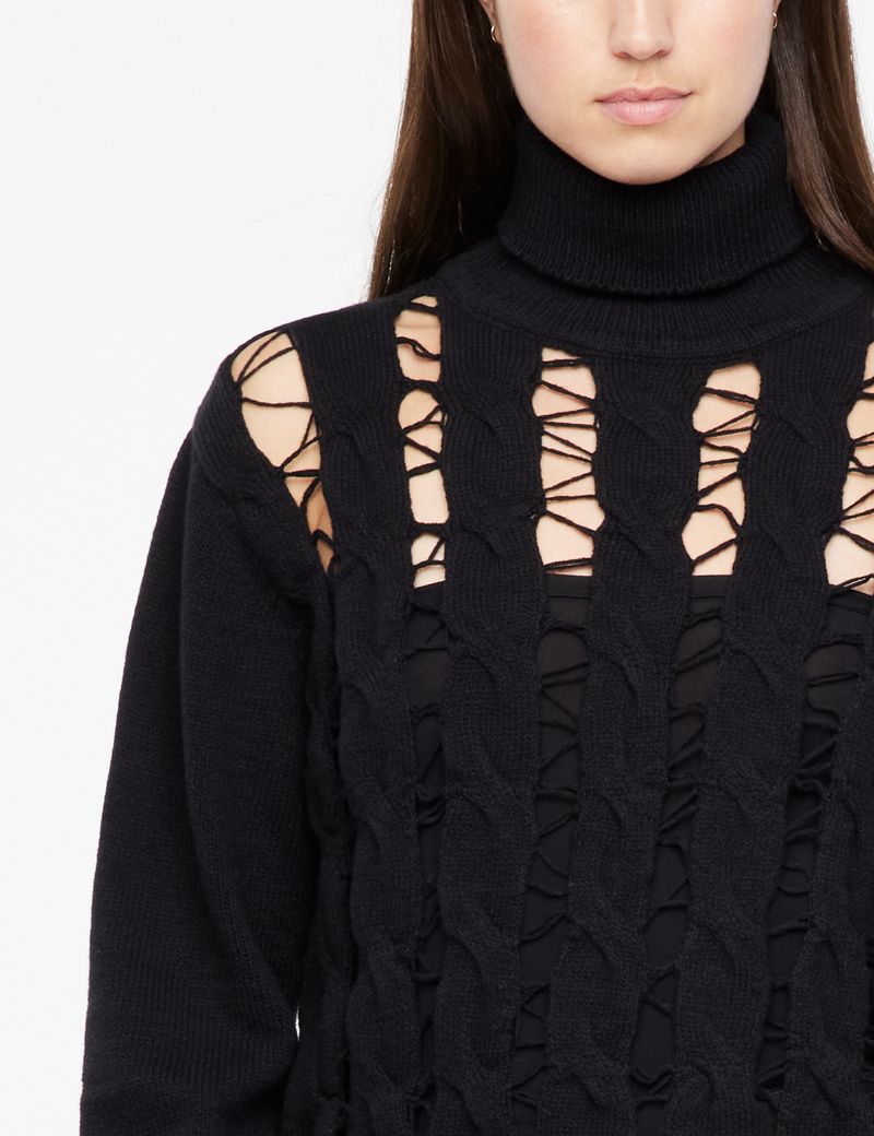 Sarah Pacini Openwork sweater - cable motif