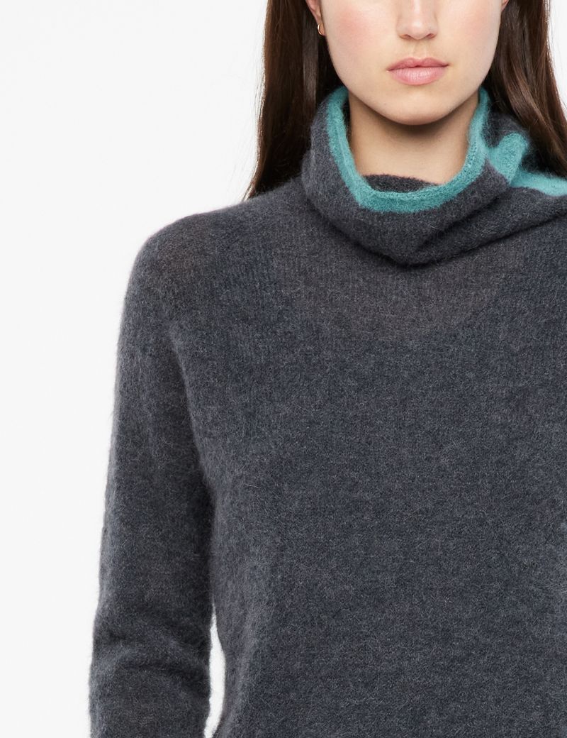 Sarah Pacini Zweifarbiger Pullover - Stehkragen