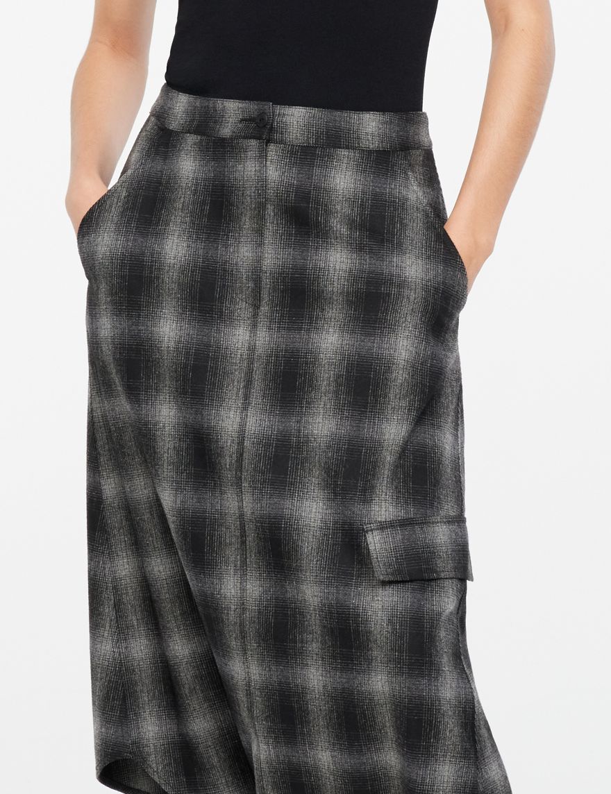 Sarah Pacini Midi skirt - checkered flannel