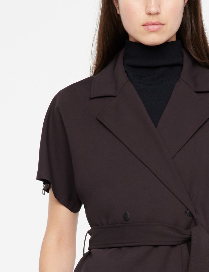 Sarah Pacini Gabardine jacket - tie belt
