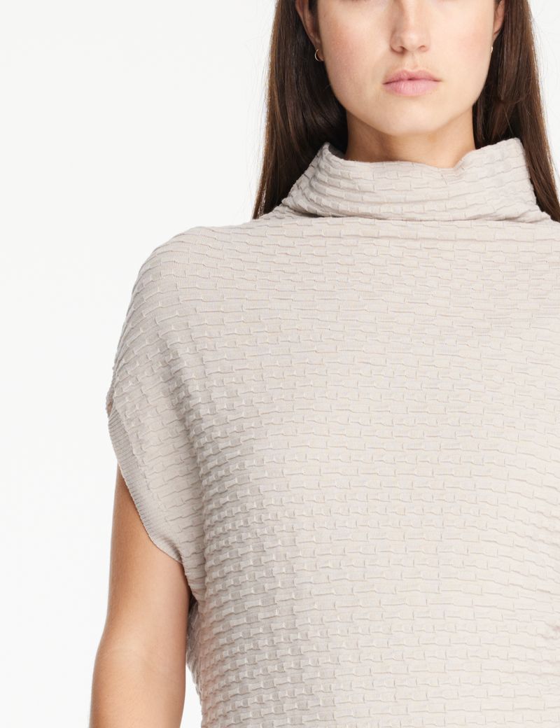 Sarah Pacini Embossed sweater - funnel neck