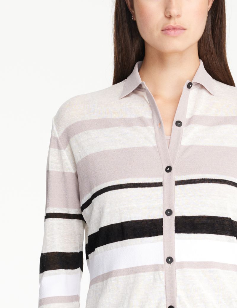 Sarah Pacini Gestreept shirt - doorschijnend