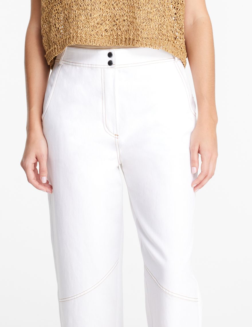 Sarah Pacini Cotton-linen jeans - low fit