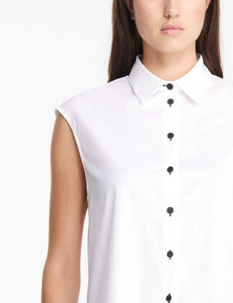 Sarah Pacini Cotton poplin shirt - sleeveless
