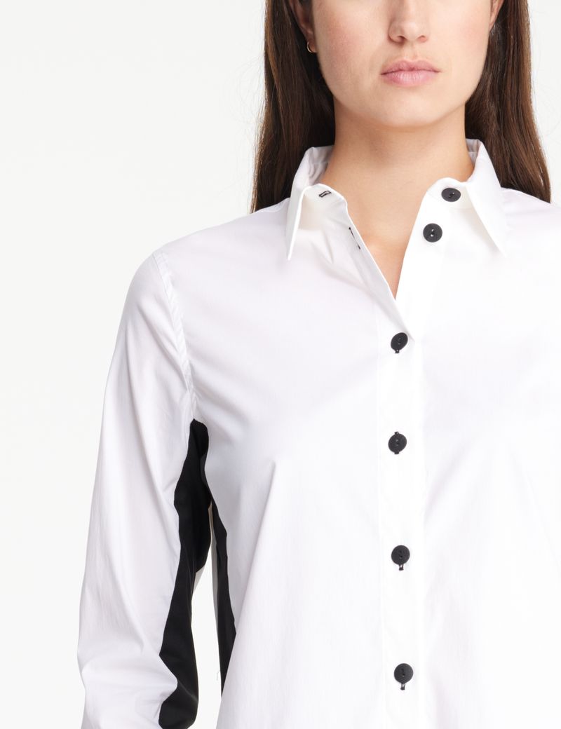 Sarah Pacini Popelinekatoenen shirt - zijsplitten