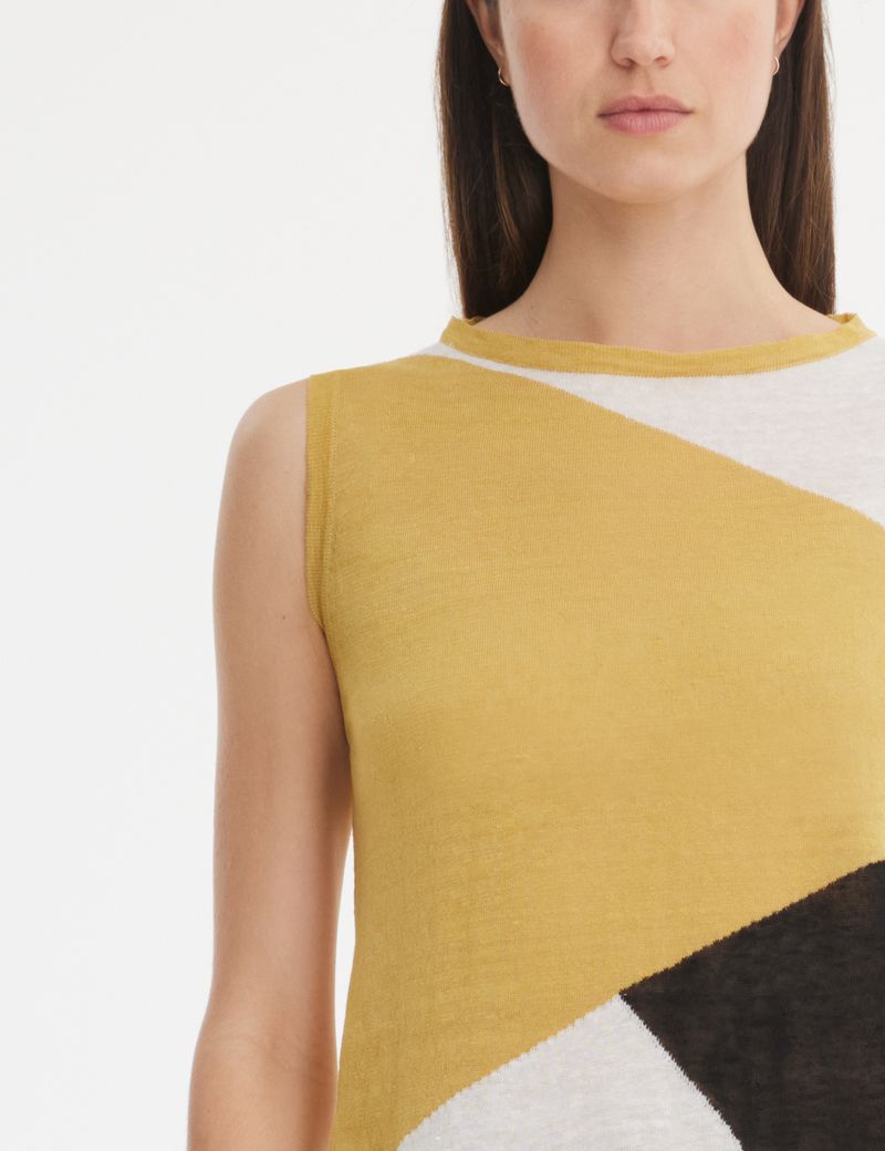 Sarah Pacini Patchwork sweater - sleeveless