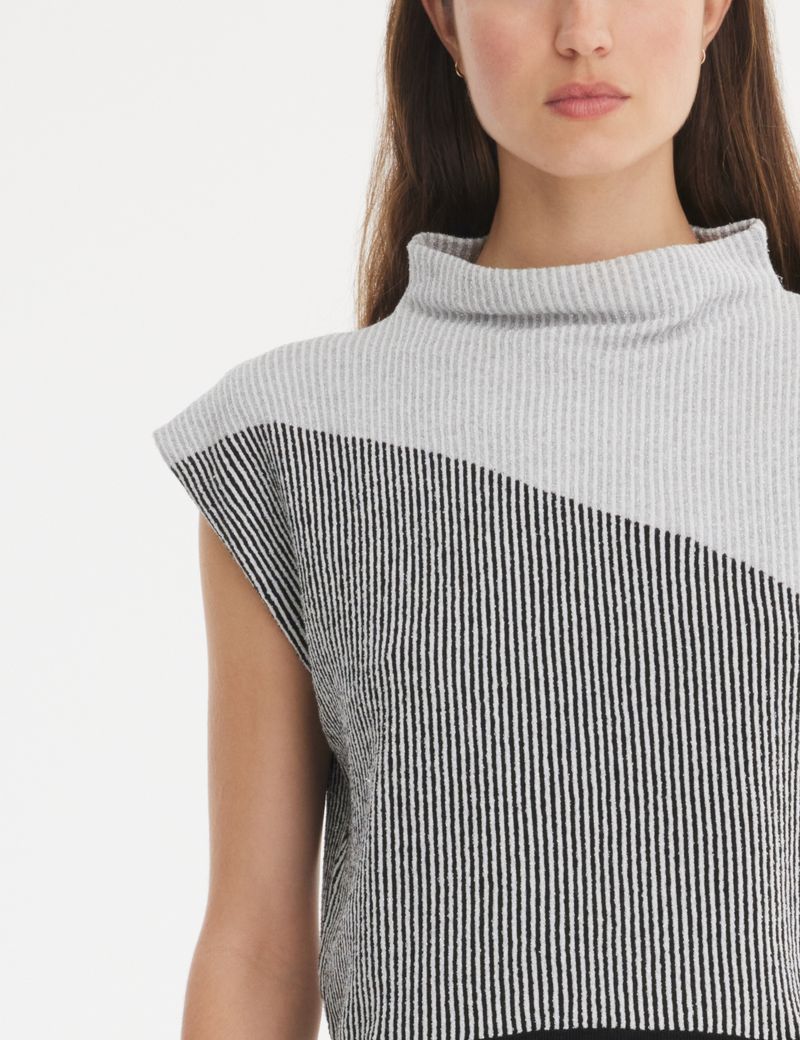 Sarah Pacini Cropped sweater - micro-stripes