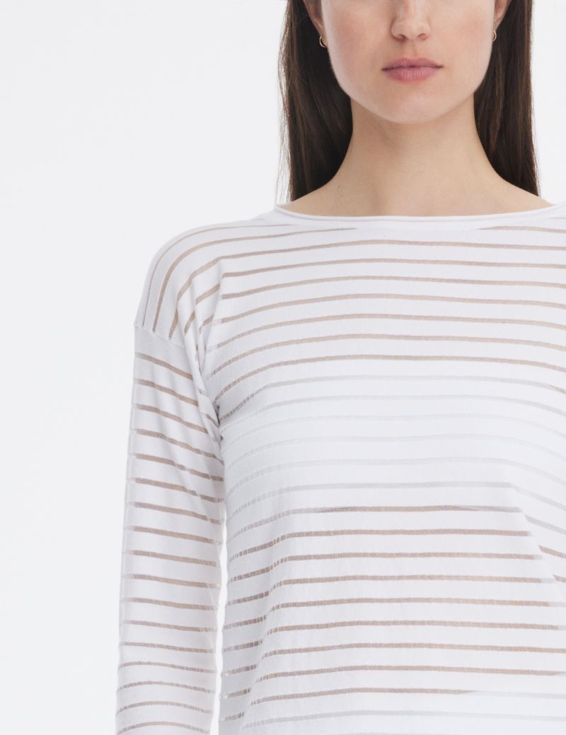 Sarah Pacini Taillierter Pullover - transparente Streifen