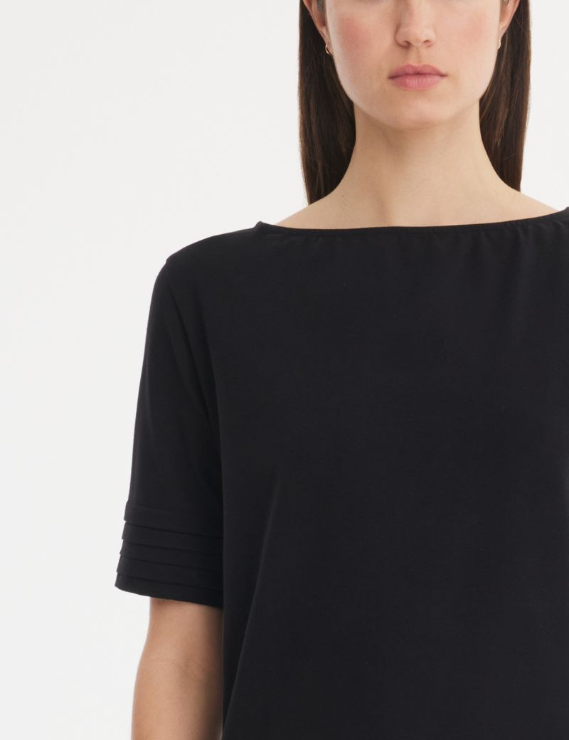 Sarah Pacini Cotton top - pleated sleeves