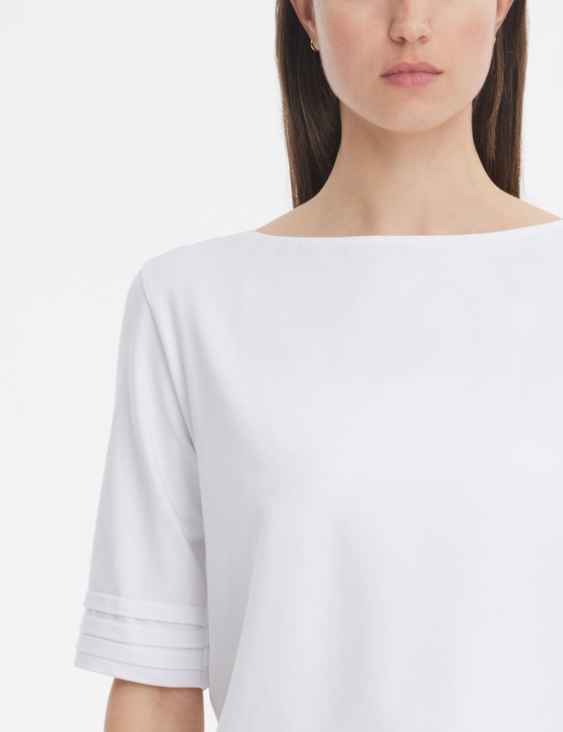 Sarah Pacini Cotton top - pleated sleeves