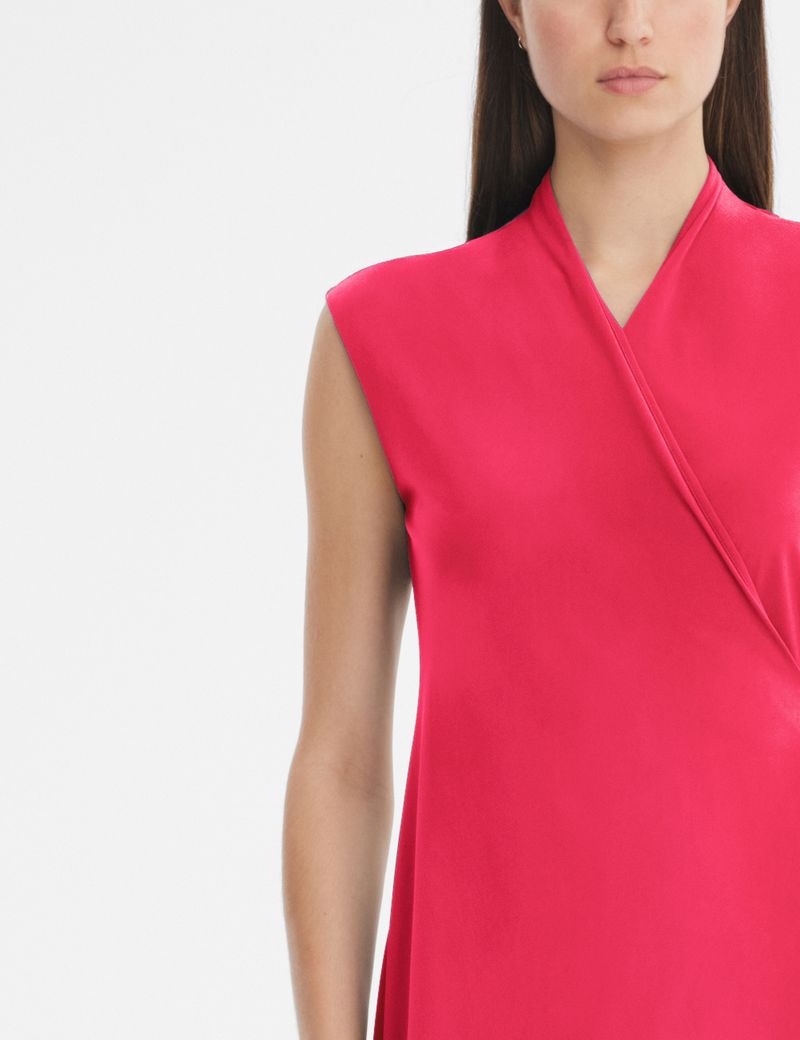 Sarah Pacini Short Wrap Dress - techno fabric