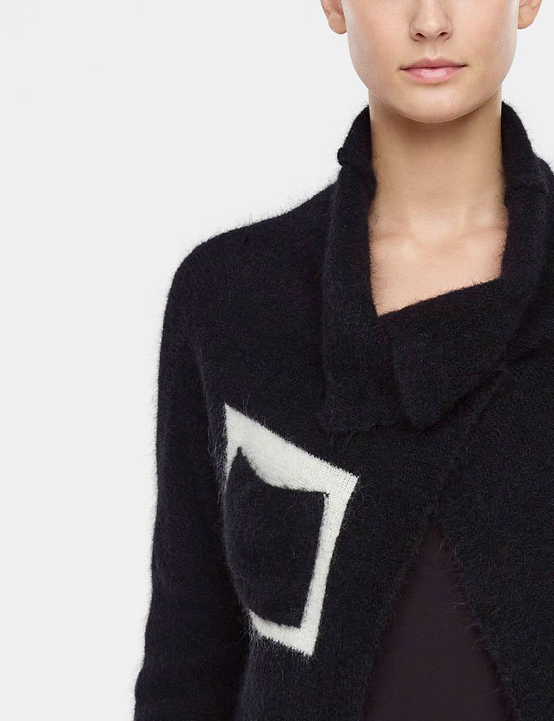 Sarah Pacini Short cardigan with asymmetric collar