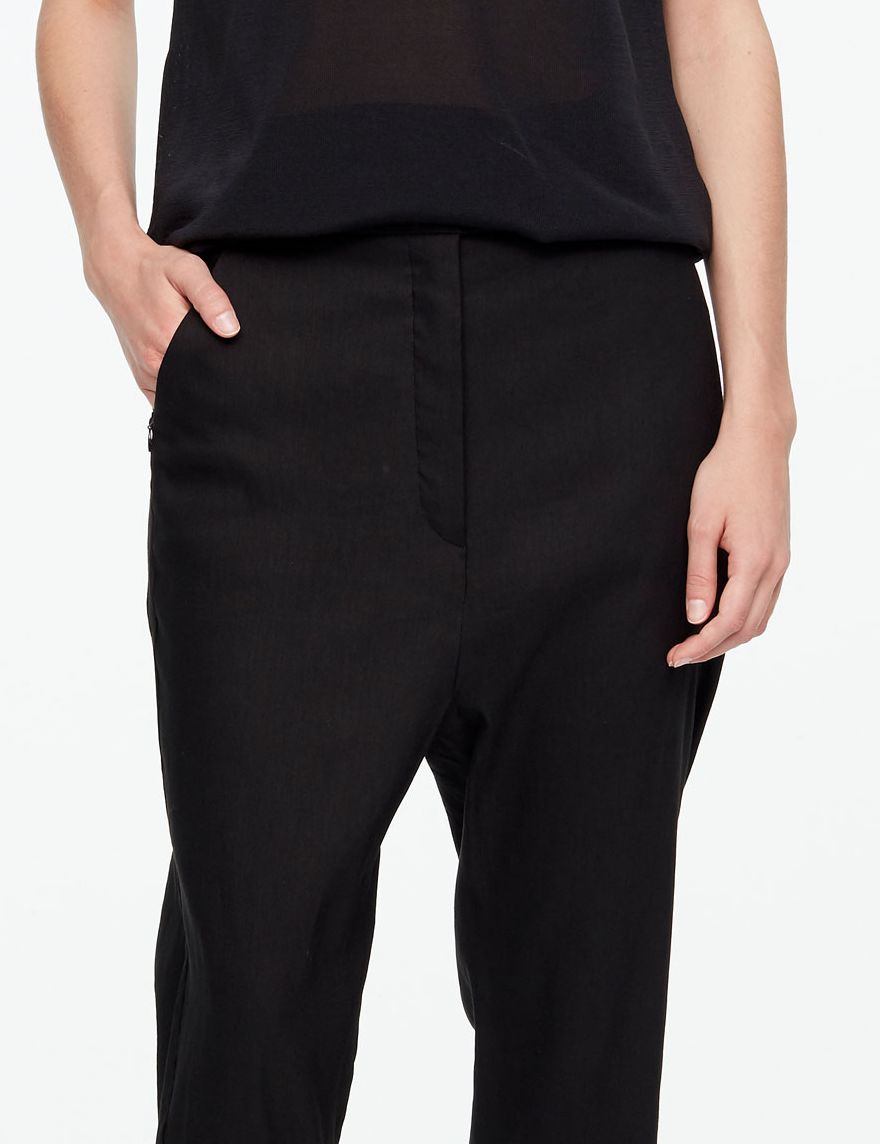 Sarah Pacini CROPPED LINEN PANTS WITH CUFFS