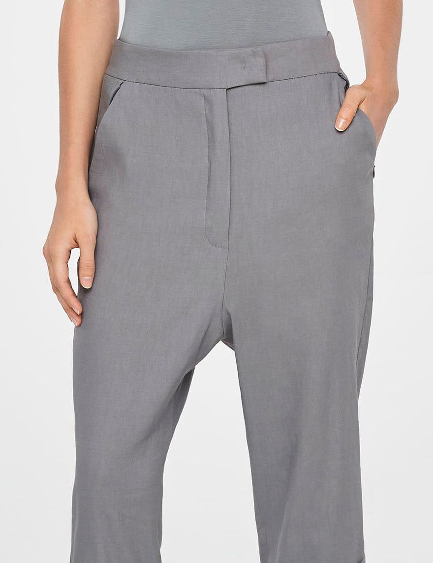 Sarah Pacini CROPPED LINEN PANTS WITH CUFFS
