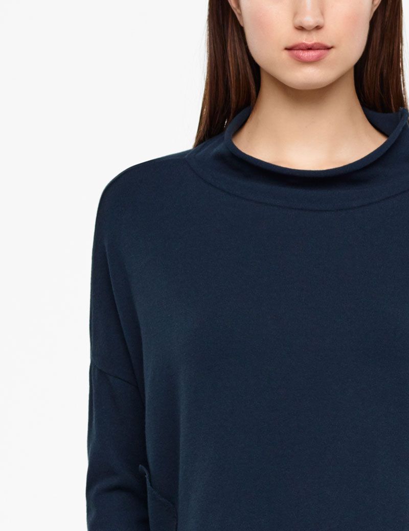 Sarah Pacini CROPPED SWEATER - FUNNEL NECK