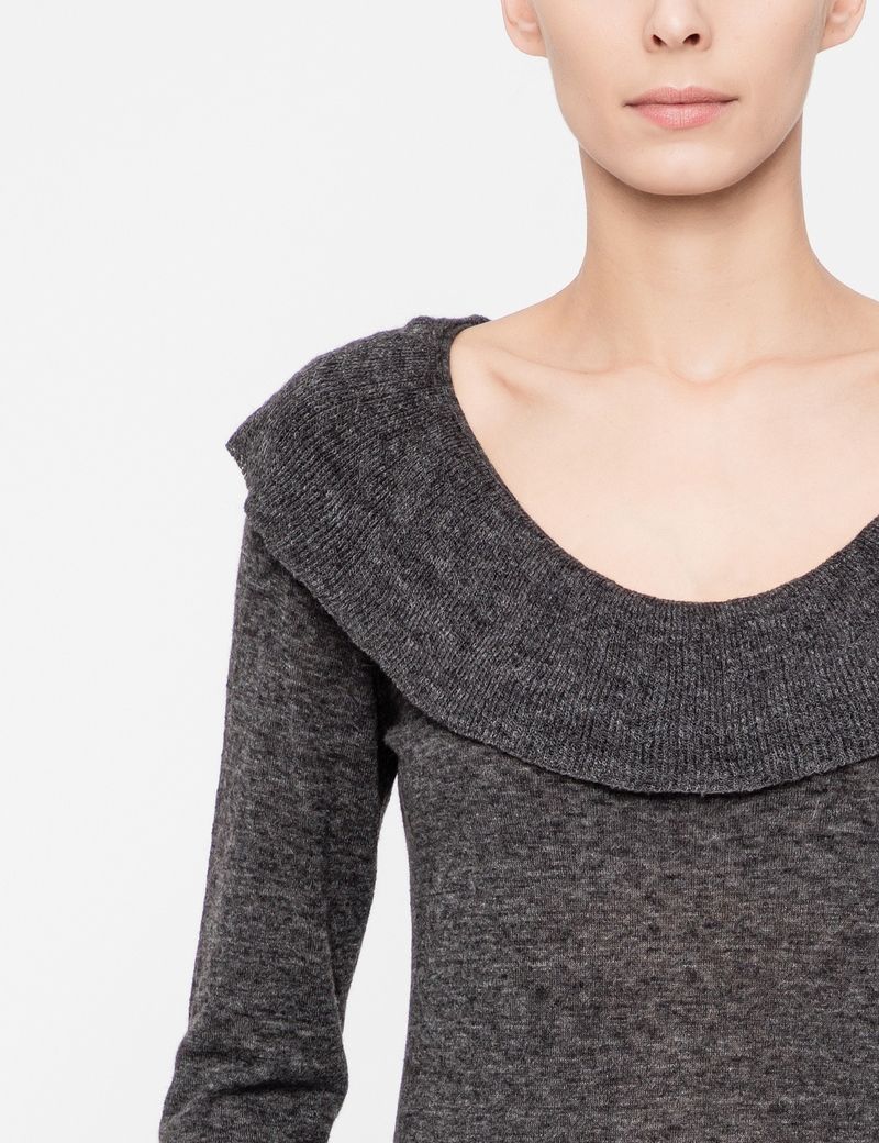 Sarah Pacini Sweater - flounce neckline