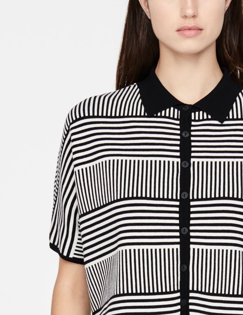 Sarah Pacini Cropped Shirt - Lines