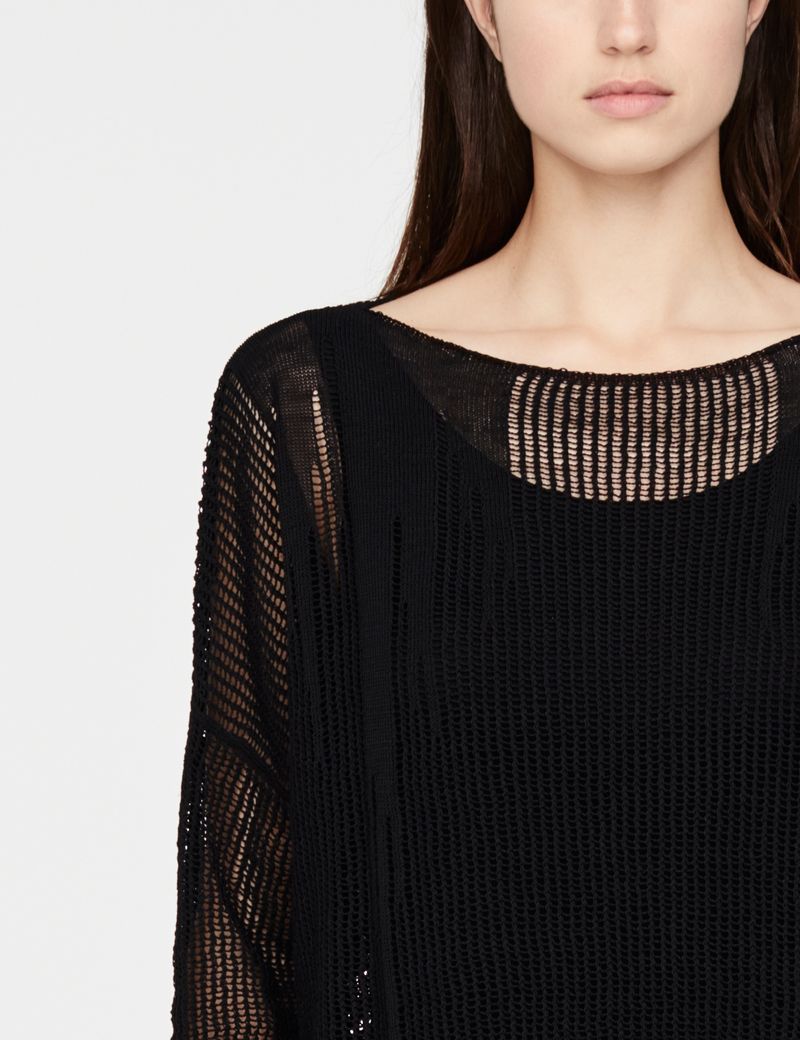 Sarah Pacini Perforated linen sweater - boatneck