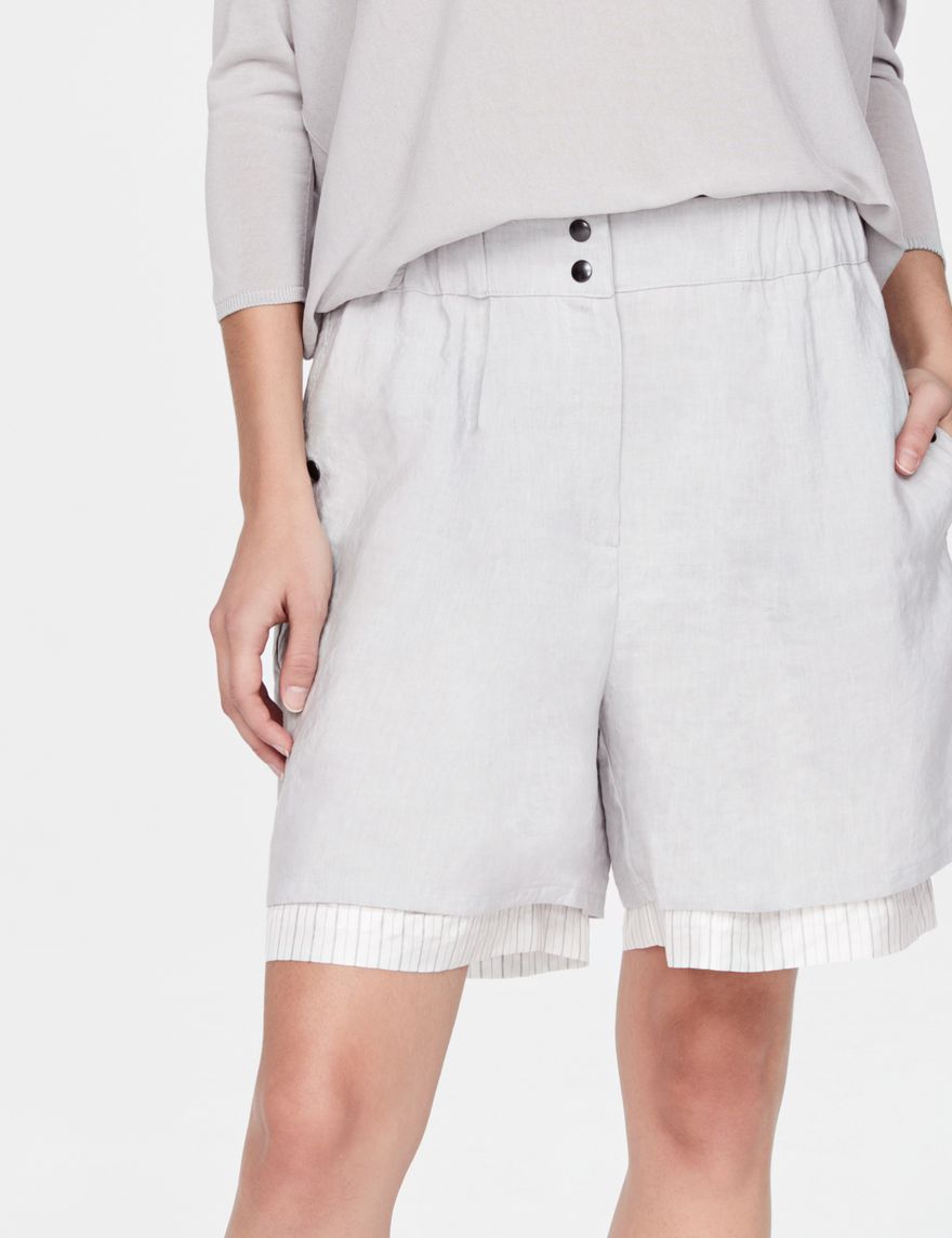 Sarah Pacini Linen bermuda shorts - layered
