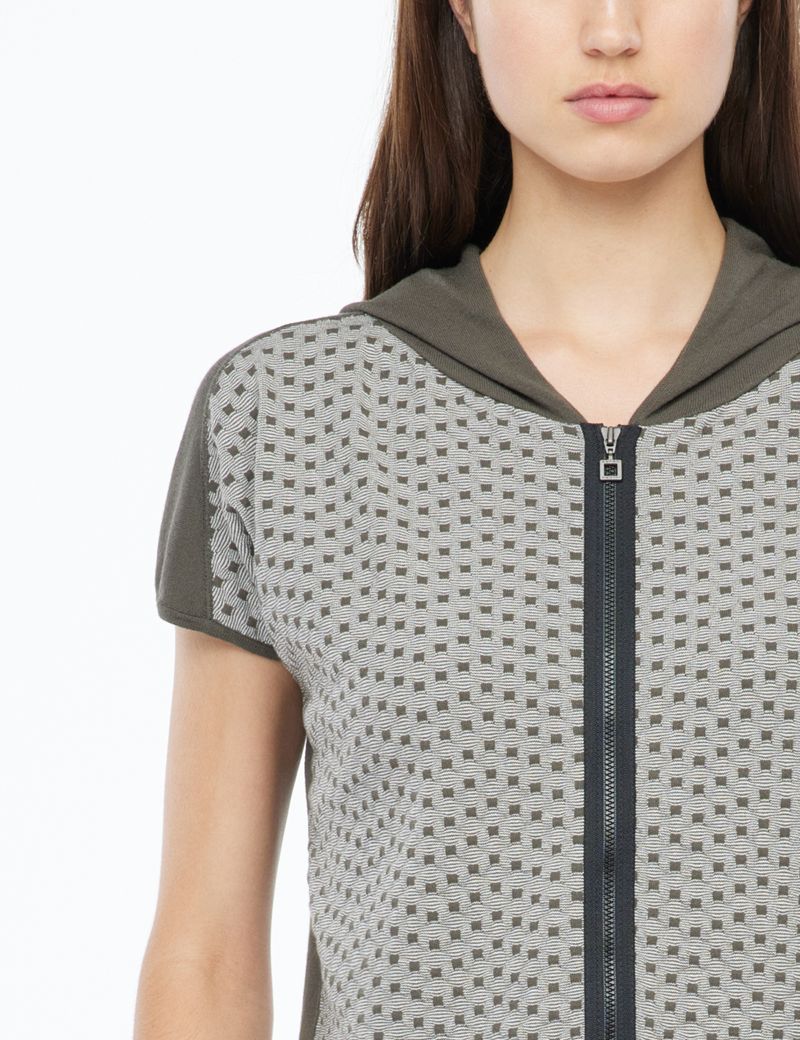 Sarah Pacini Hooded cardigan - micro pattern