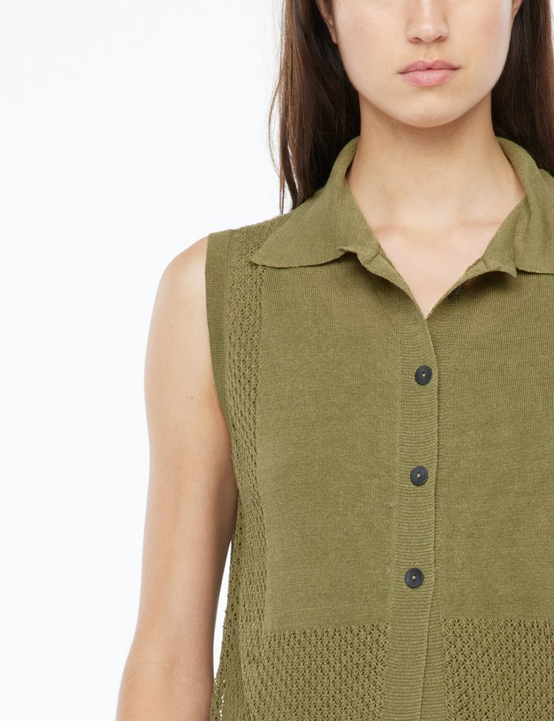 Sarah Pacini Long shirt - moss stitch