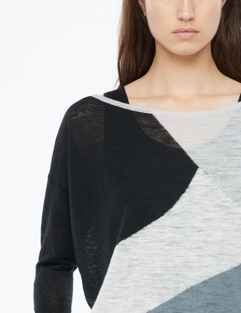 Sarah Pacini Color block sweater - ¾ sleeves