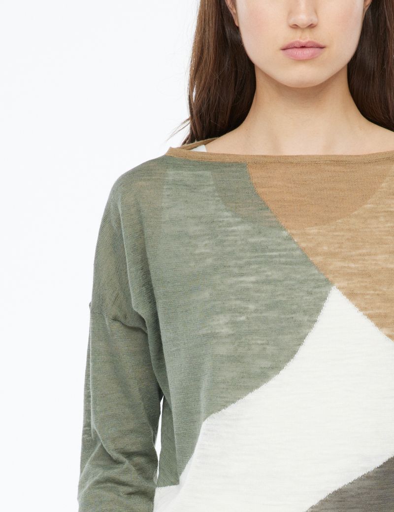 Sarah Pacini Long sweater - color blocks