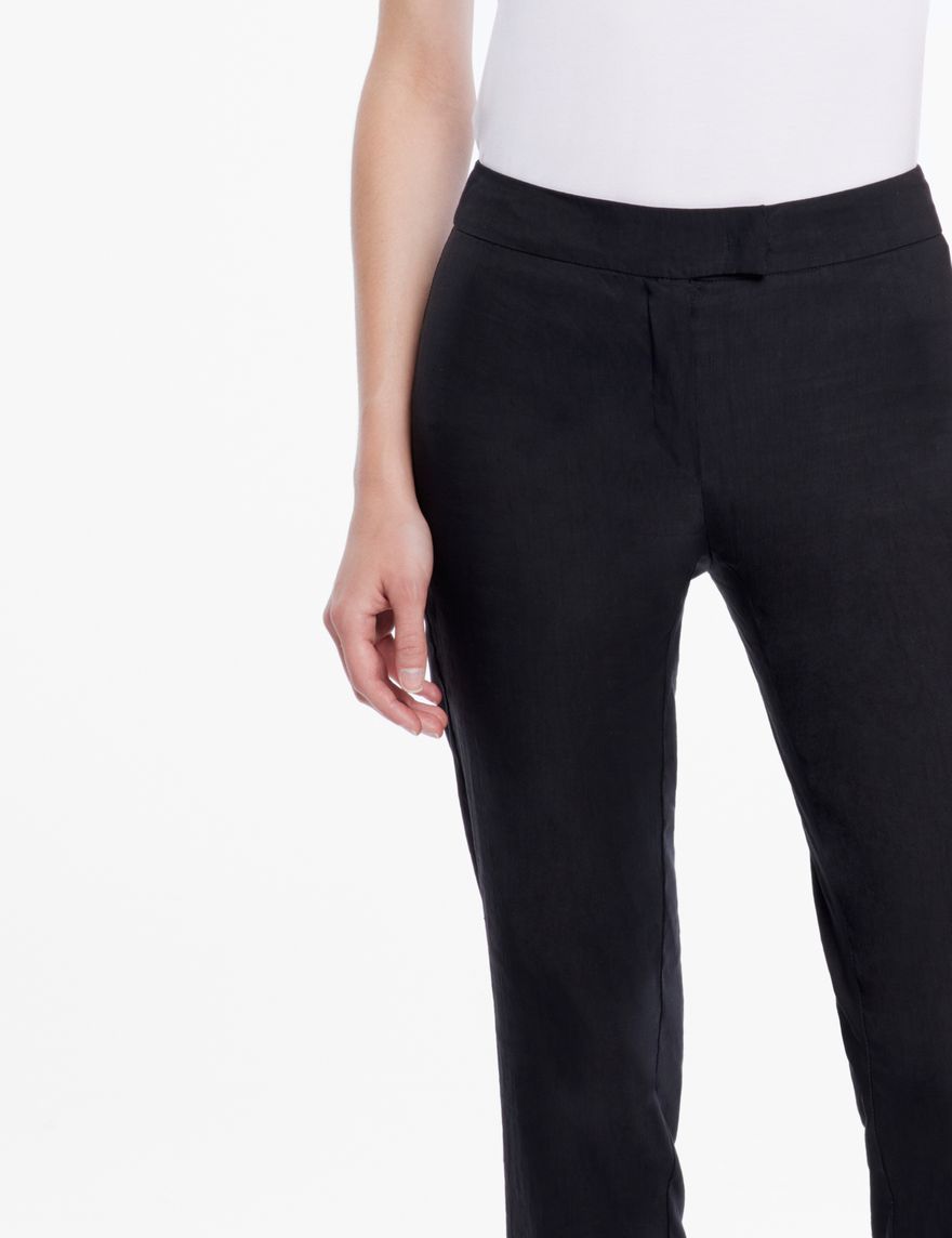 Black yumiko pants - stretch linen by Sarah Pacini