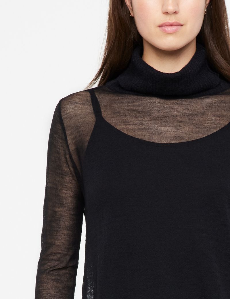 Black translucent sweater - ribbing by Sarah Pacini