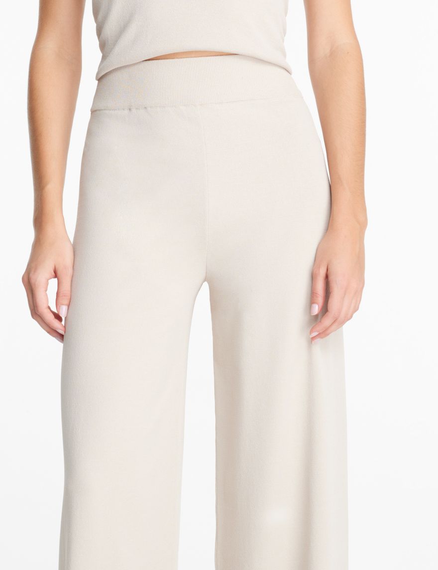 Sand viscose knit pants - wide legs by Sarah Pacini