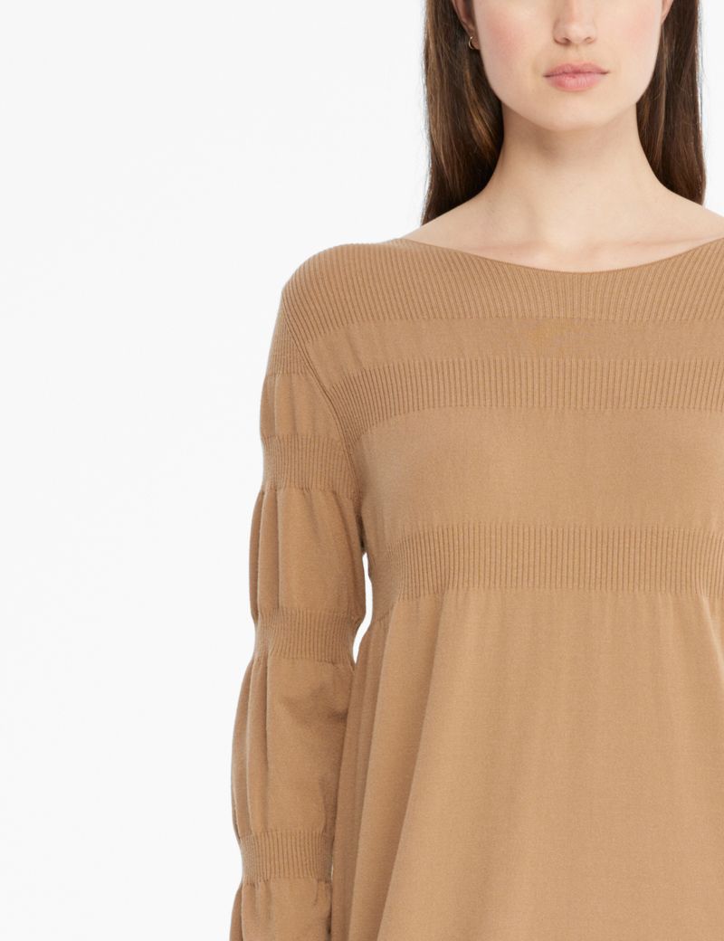 Caramel knit dress - rippled ribbing by Sarah Pacini