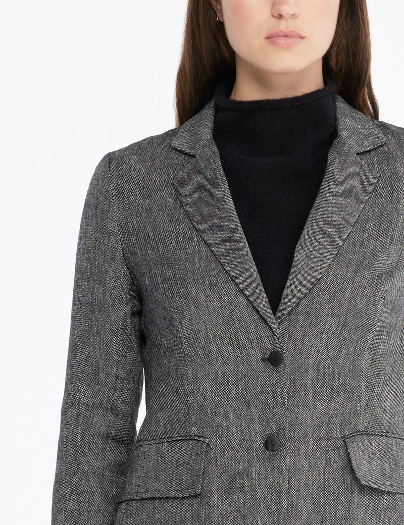 Blouson Léger Sarah Pacini Gris – Taille 3 (40/42), Crochets, Polyamide, Très Bon état