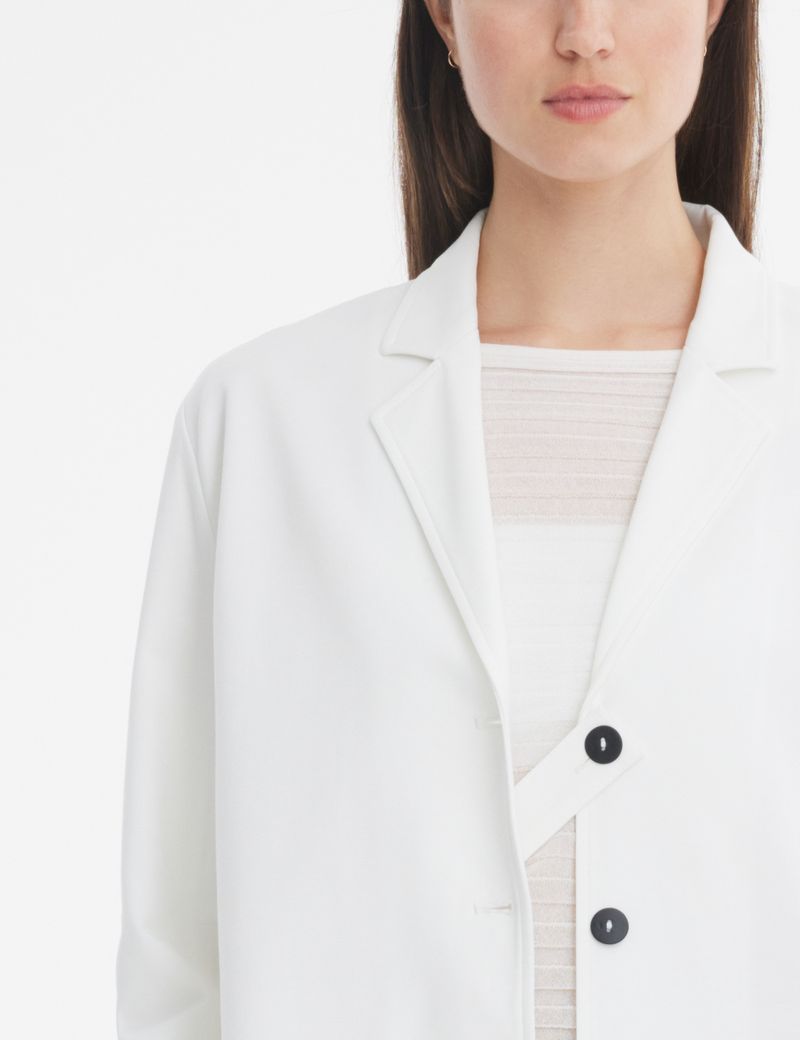 White modal cotton jersey jacket by Sarah Pacini