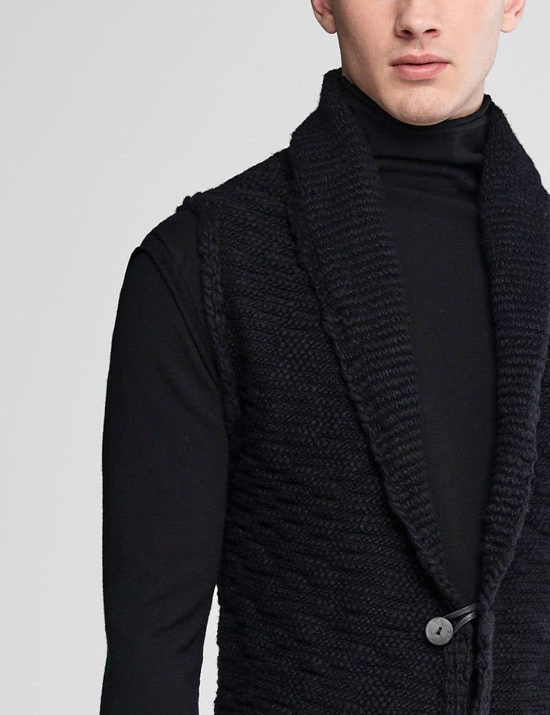 Wool sleeveless hot sale cardigan mens