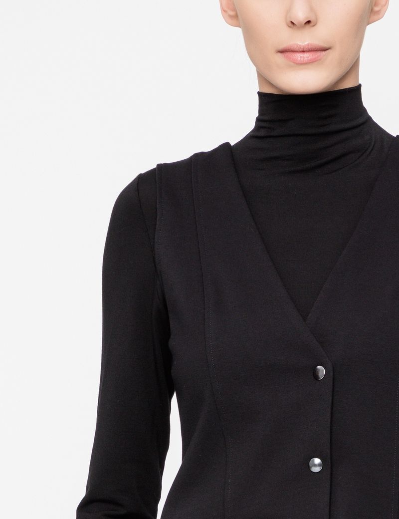 Black jersey jacket - cut-out back by Sarah Pacini