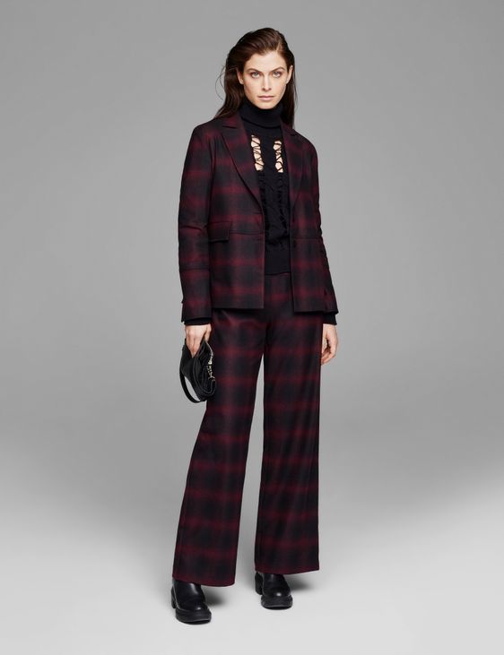 Sarah Pacini Pants - checkered flannel