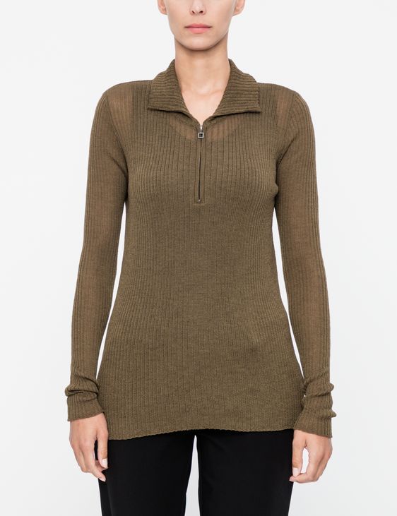 Sarah Pacini Merino wool sweater - polo collar