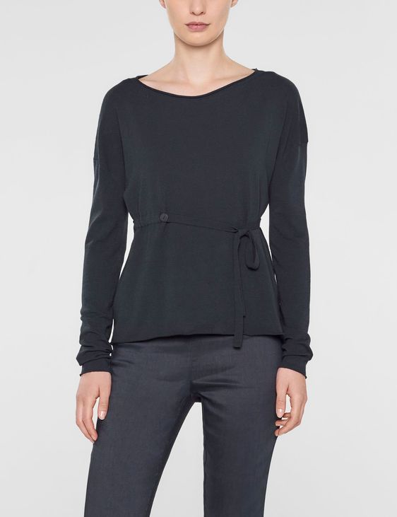 Sarah Pacini Lockerer sweater mit weichem gürtel