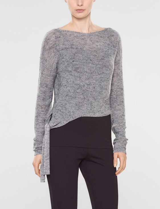 Sarah Pacini Short sweater with soft belt