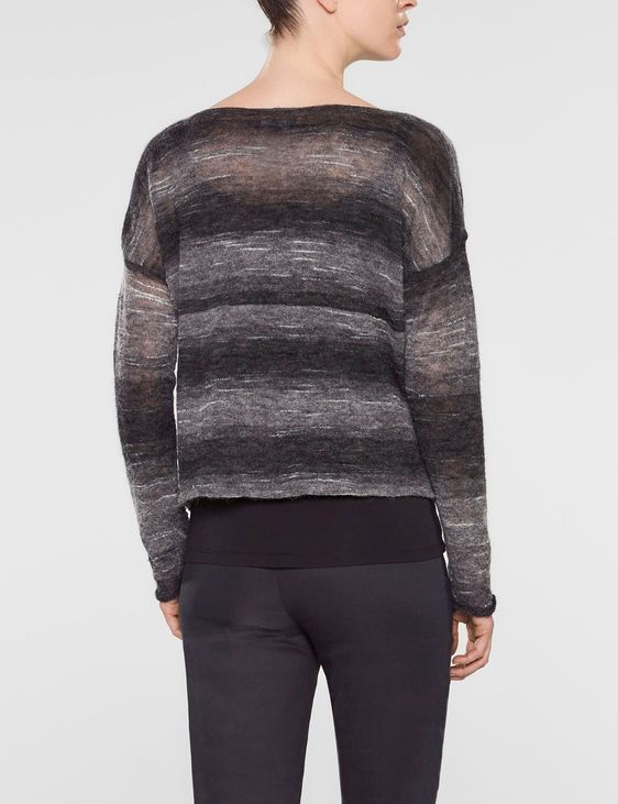 Sarah Pacini Short large sweater with long sleeves and scoop neckline
