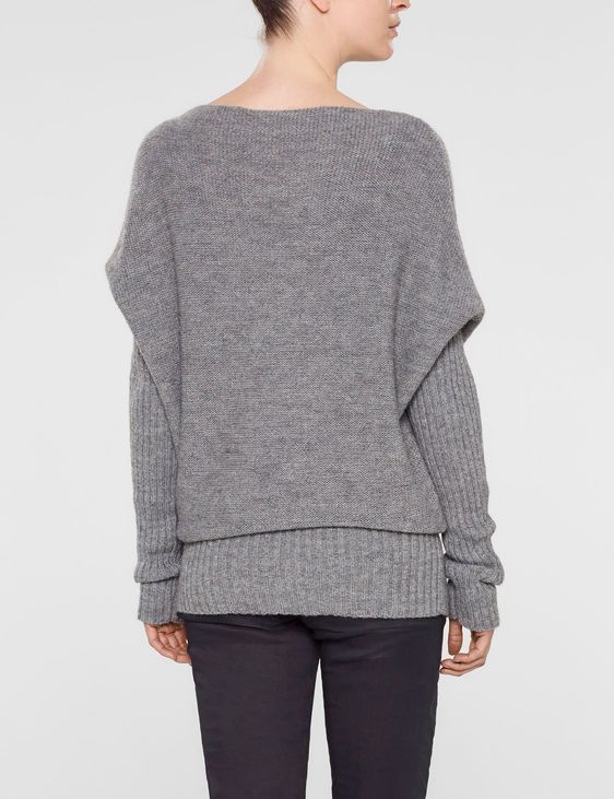 Sarah Pacini Long sweater, cable knit detail