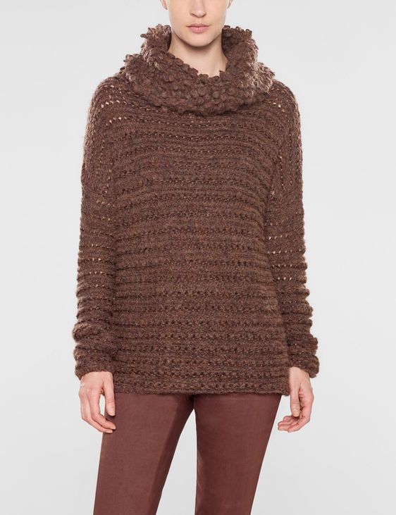 Sarah Pacini Langer sweater mit trichterkragen